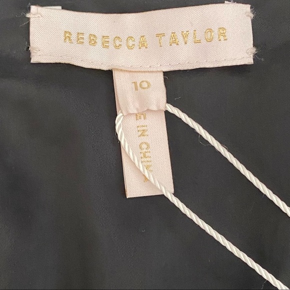 Rebecca Taylor Textured Fit And Flare Black Dress Sz 10 - Picture 9 of 12